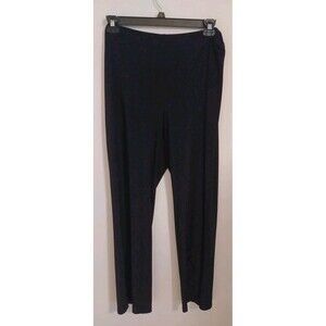 Black Palazzo Dress Pants Womens 16 Pull On Elastic Waist Wide Flare Leg Stretch